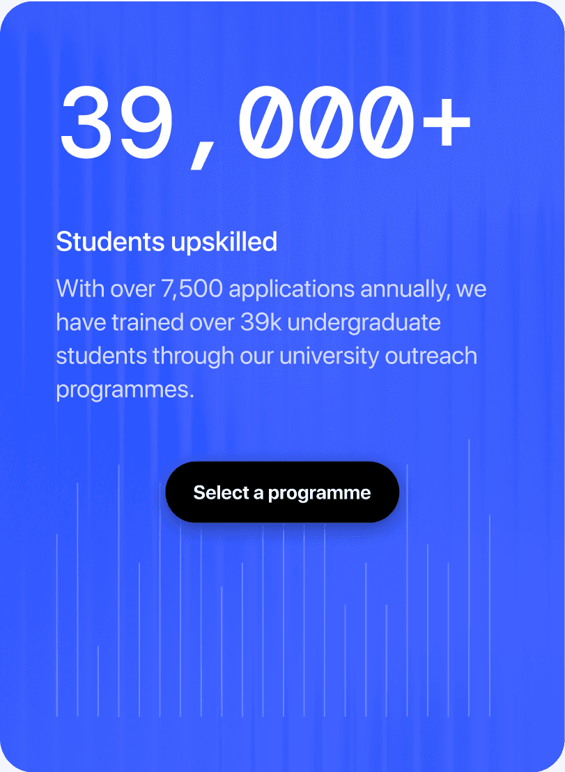 39,000+ Students upskilled - hover state