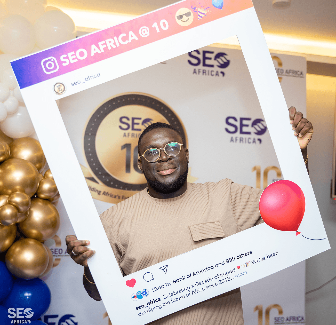SEO Africa 10th Anniversary celebration with Instagram frame